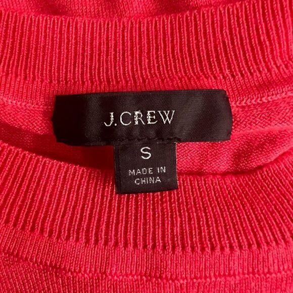 J. Crew Womens Pink Ribbed Pullover Crew Neck Short Sleeve Blouse Small - Picture 3 of 5